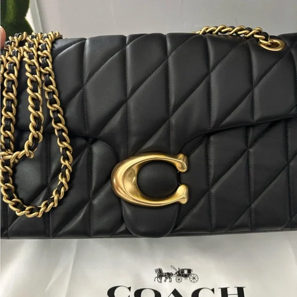 Coach Tabby 33 Quilted Nappa Leather Black With Gold Hardware Shoulder Bag - Picture 3 of 13